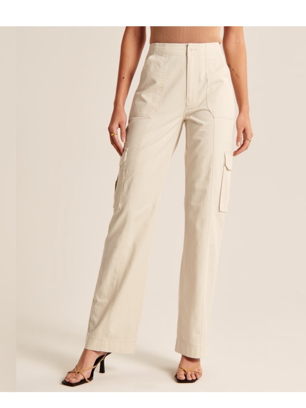 NWT Abercrombie & Fitch Curve Love Relaxed Cargo Pant 26 SHORT